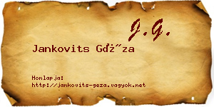 Jankovits Géza névjegykártya